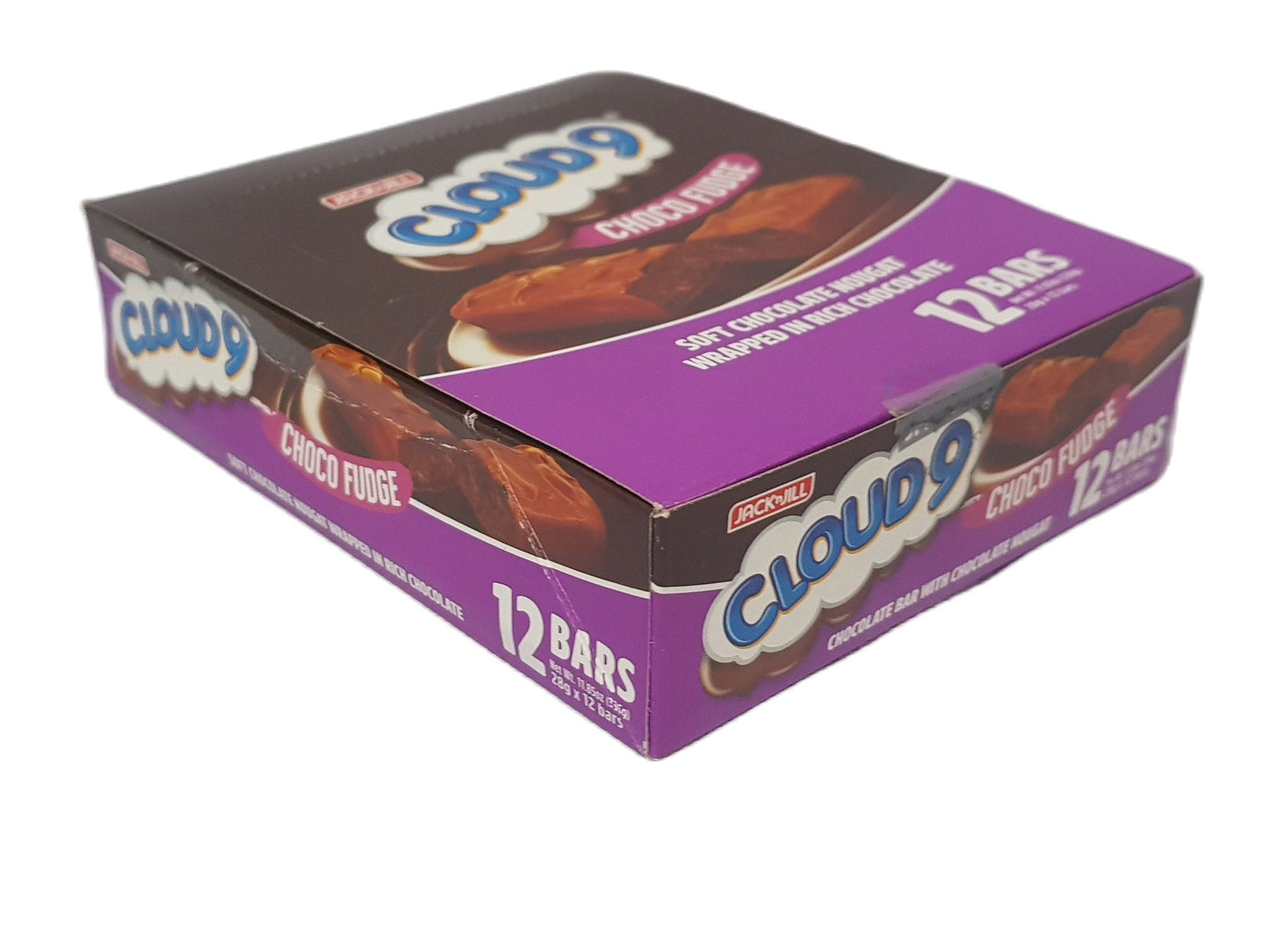 Cloud 9 Choco Fudge - Soft Chocolate Nougat Wrapped in Rich Chocolate - 12 bars x 28g