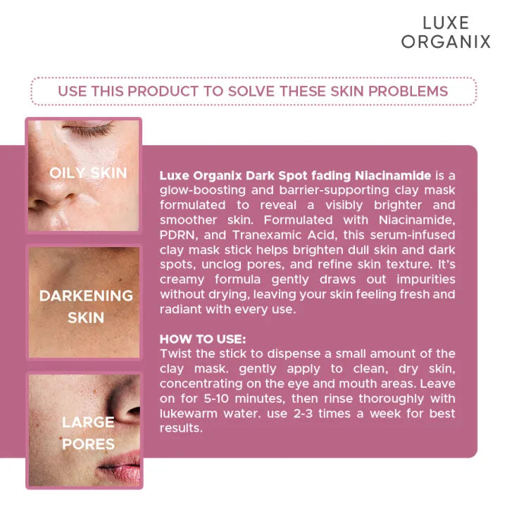 LUXE ORGANIX Dark Fading Spot Niacinamide Clay Mask 52g