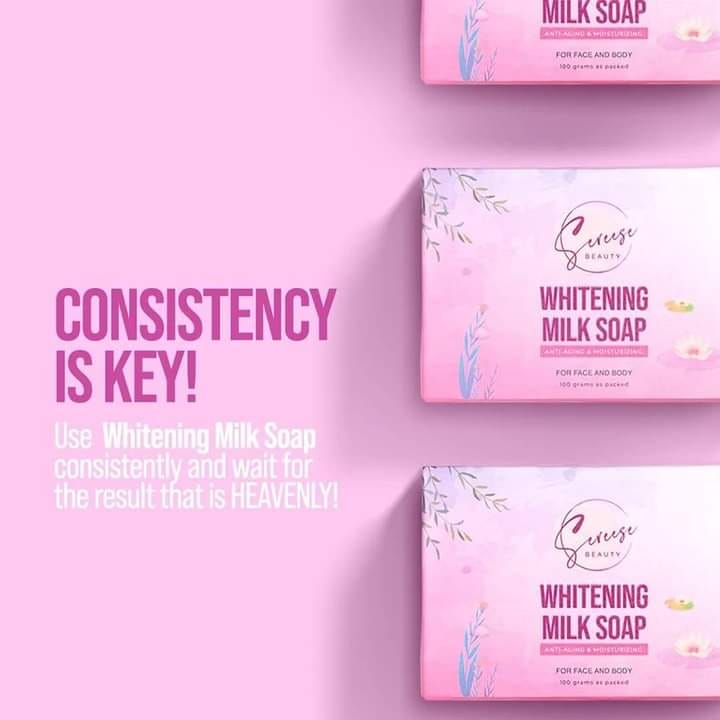 Sereese Whitening Milk Soap - COLLAGEN FOR SKIN REPAIR UBE MALLOW SCENT - 100g