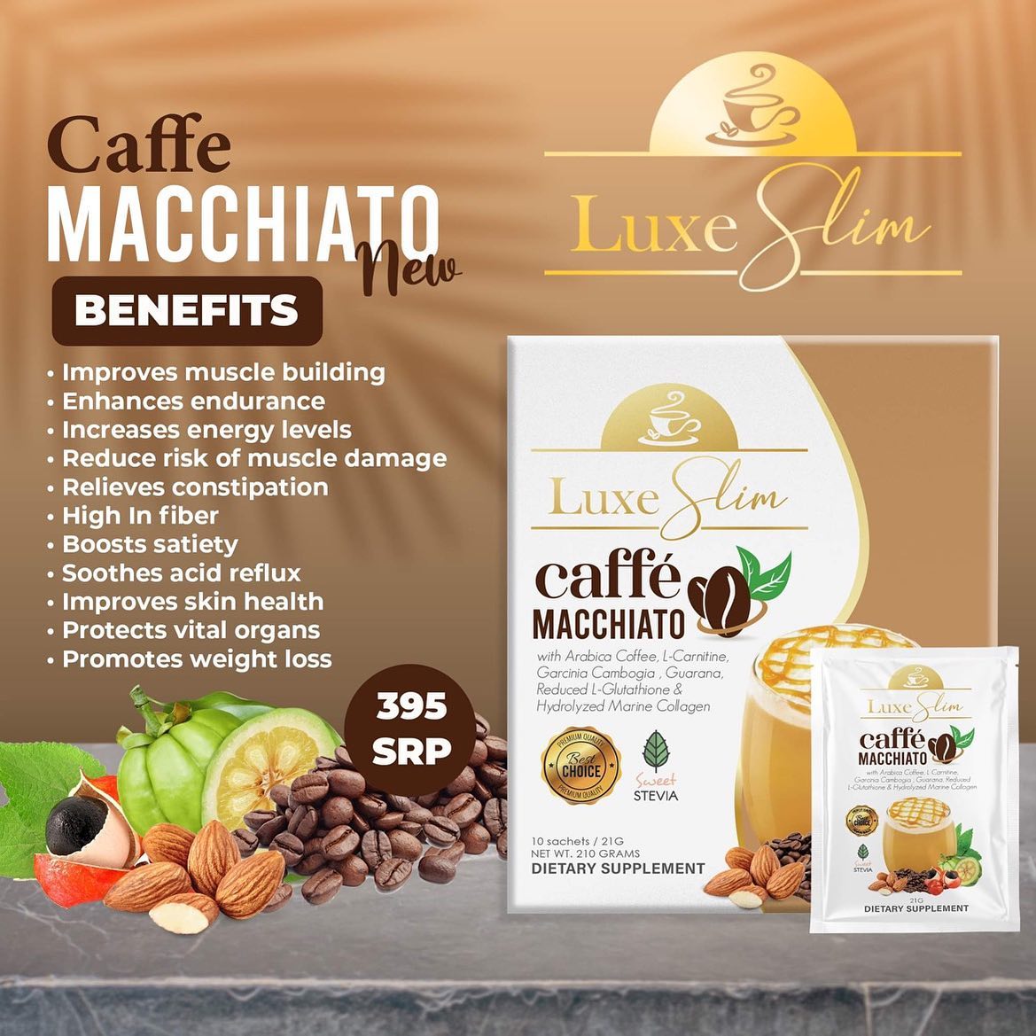 Luxe Slim Caffe Macchiato Pouch NEW PRODUCTION- 21g X 8 Sachets