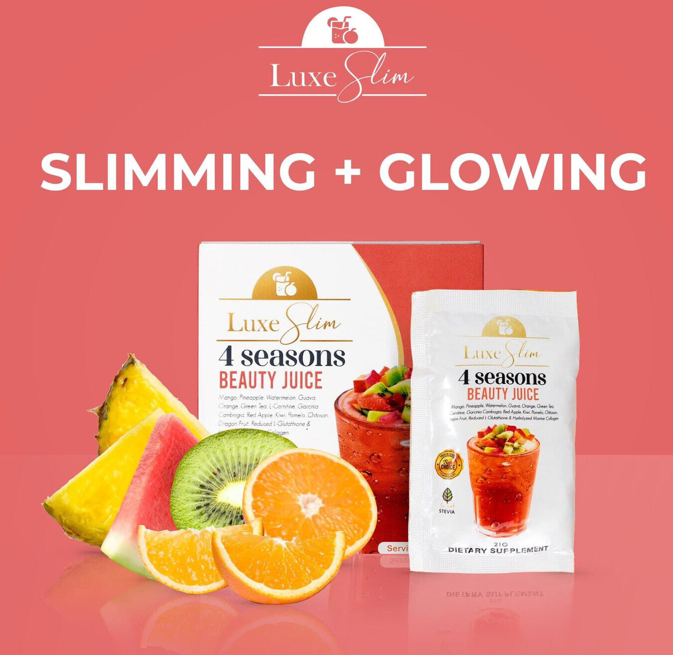 Luxe Slim 4 Seasons Slimming Beauty Juice POUCH - 21g x 8 Sachets