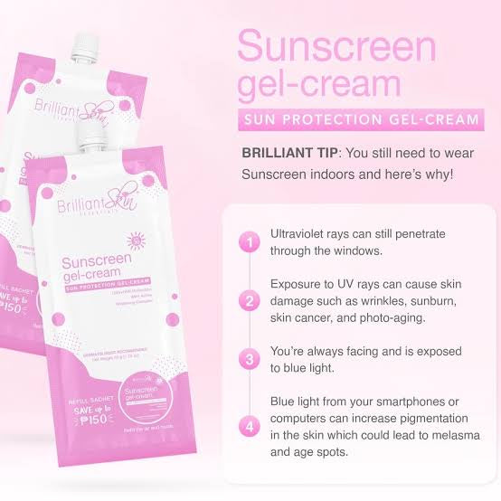 BRILLIANT SUNSCREEN GEL CREAM - PINKISH EFFECT 50g SPF30