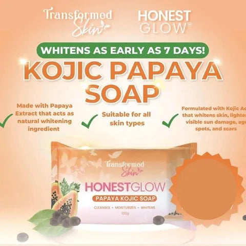 Honest Glow Papaya Kojic Soap - 70grams