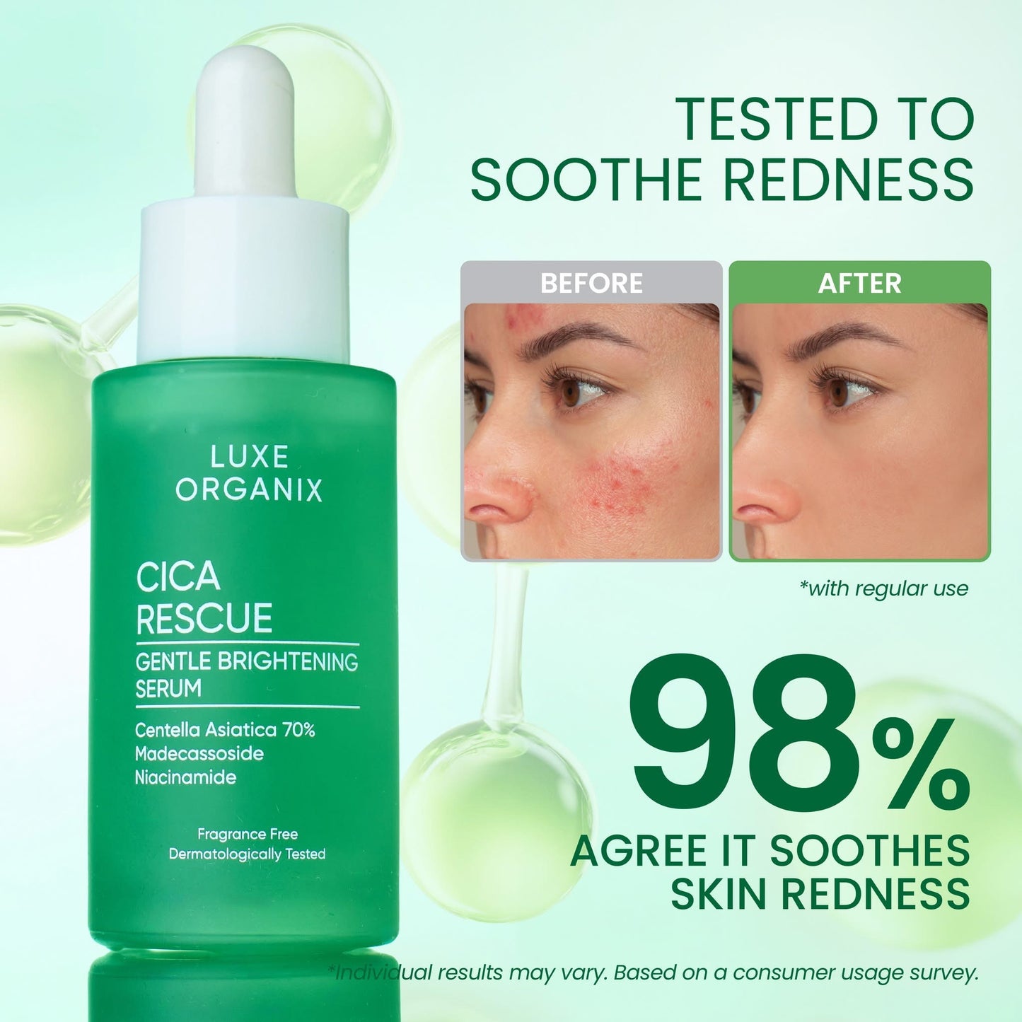 Luxe Organix Cica Rescue Gentle Brightening Serum 30ml