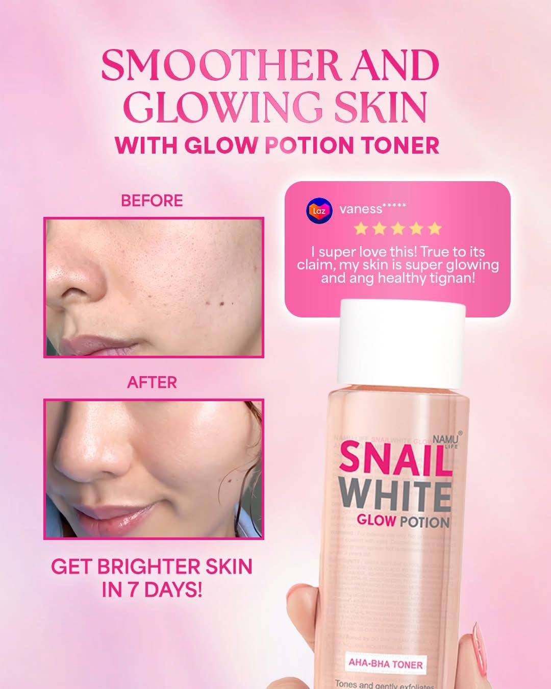 Namu Snail White Glow Potion AHA-BHA Toner 150ml