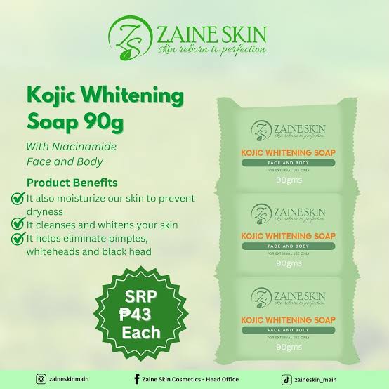 Zaine Skin Niacinamide + Kojic Whitening Soap 90g