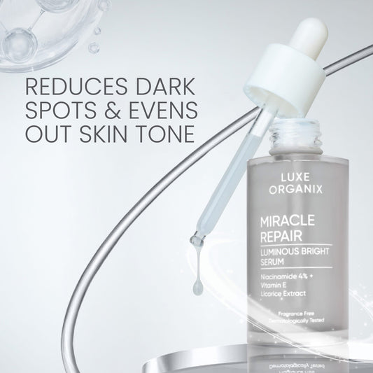 LUXE ORGANIX MIRACLE REPAIR Luminous Bright SERUM NIACINAMIDE 4% 30ML