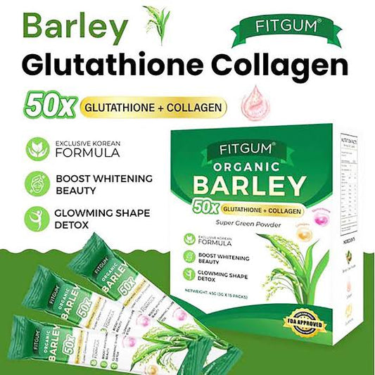 Fitgum Organic Barley Super Green Powder - 3g × 15 Packs