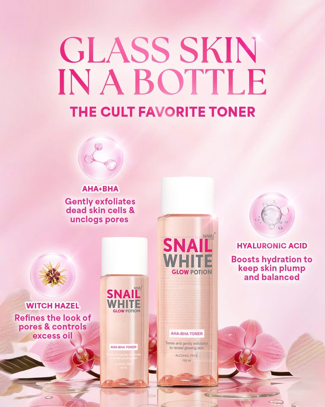 Namu Snail White Glow Potion AHA-BHA Toner 150ml