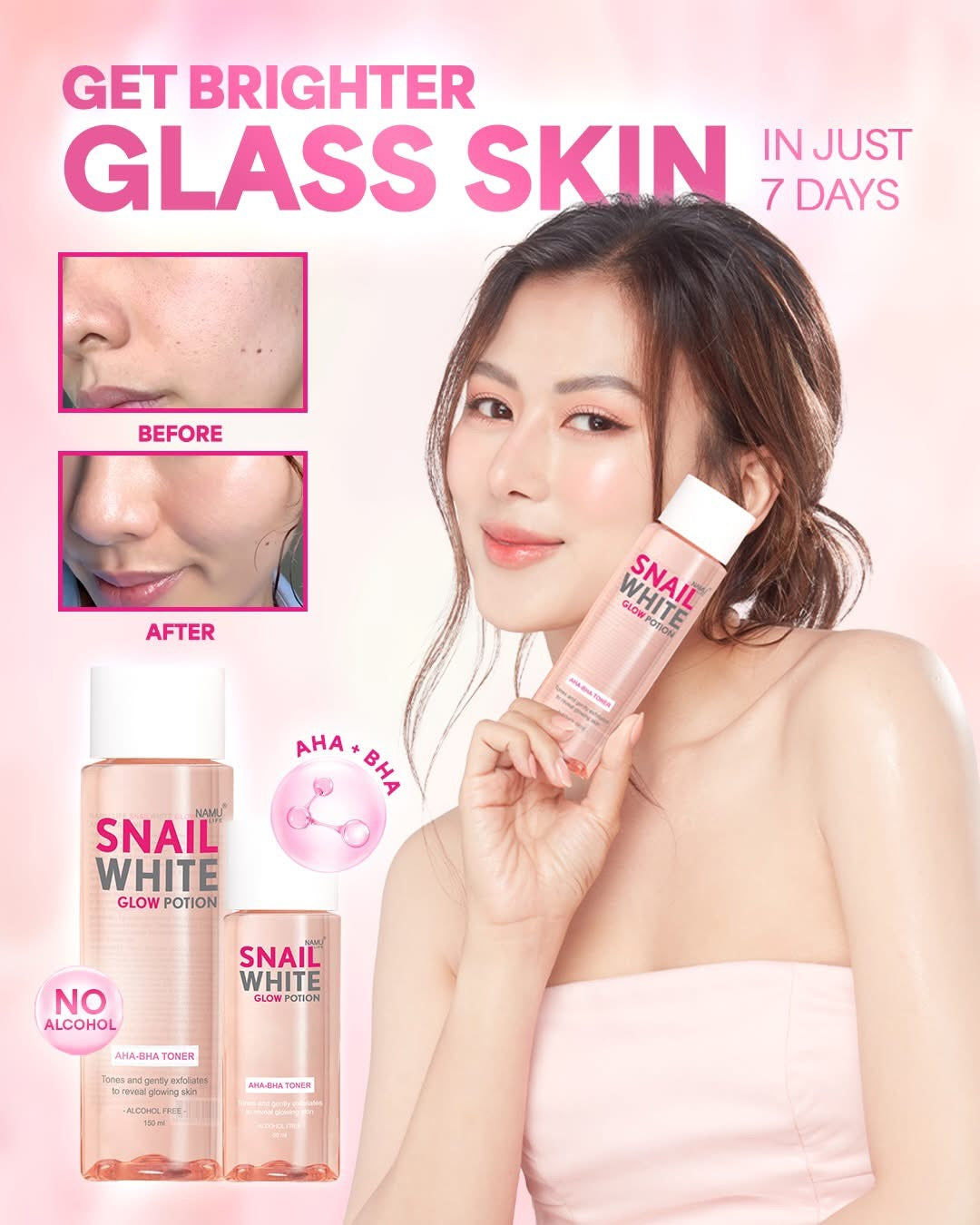 Namu Snail White Glow Potion AHA-BHA Toner 150ml