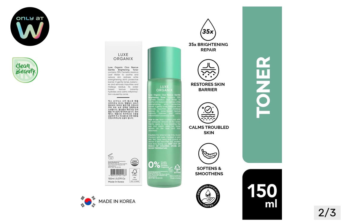 Luxe Organix Cica Rescue Gentle Brightening Toner 150ml