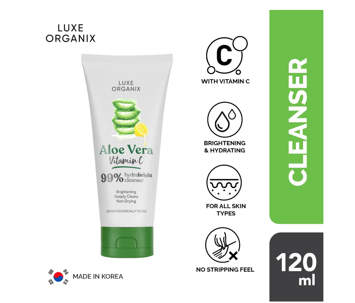 Luxe Organix 99% Aloe Vera Vitamin C Hydrabright Cleanser 120ml