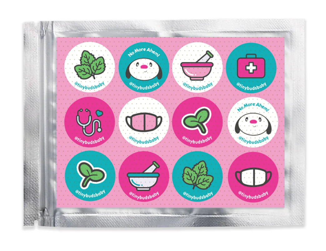 Tiny Buds Stuffy Chest Stick Ons - 12 Stick ons