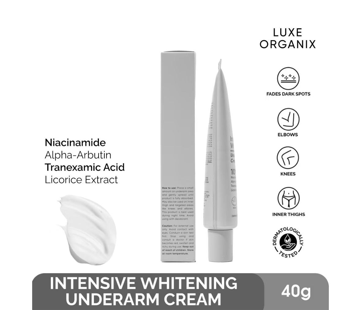 Luxe Organix Intensive Whitening Underarm Cream 10% Niacinamide 30g