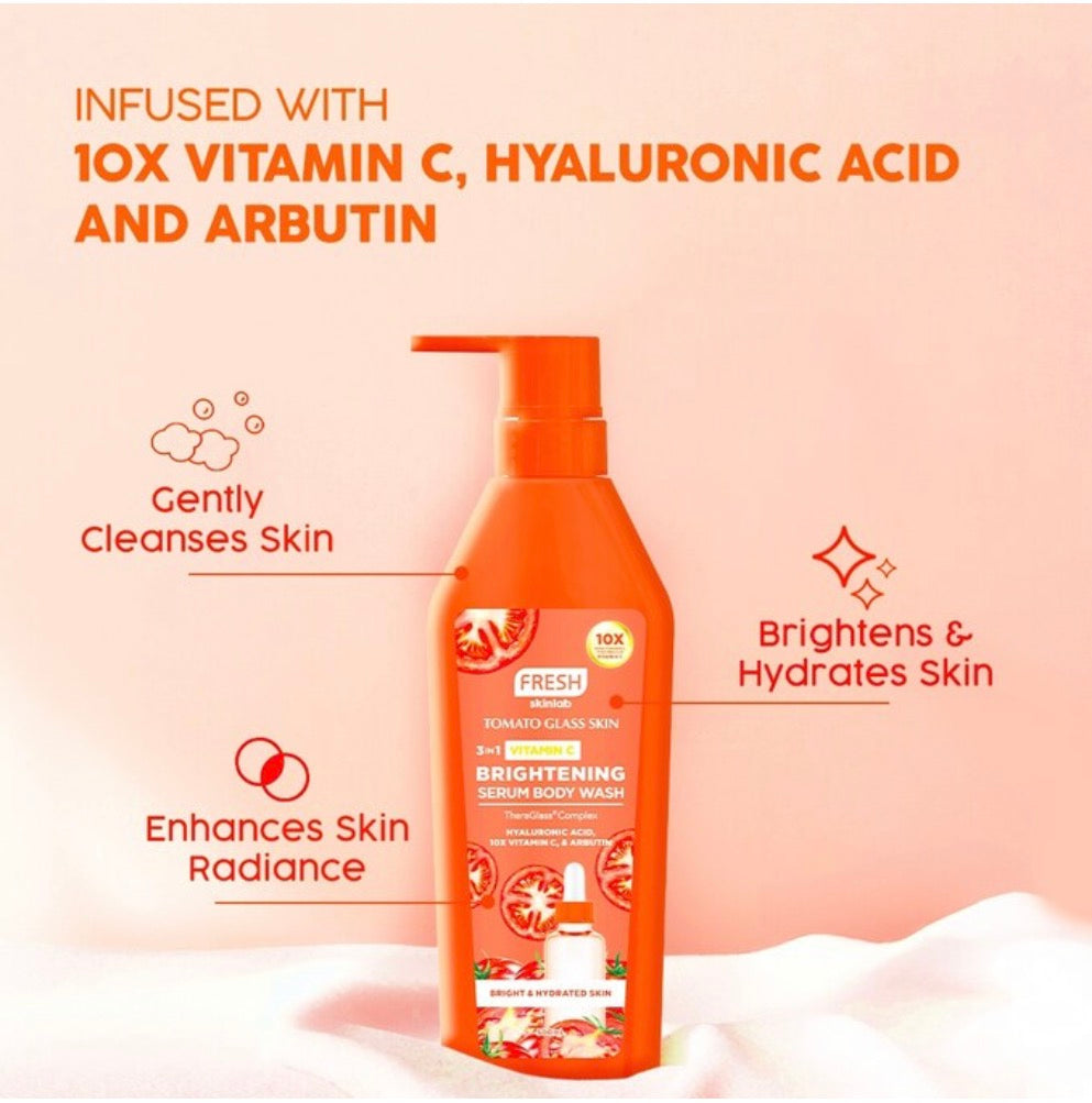 FRESH Skinlab Tomato Glass Skin 3-in-1 Brightening Serum Body Wash 500ml