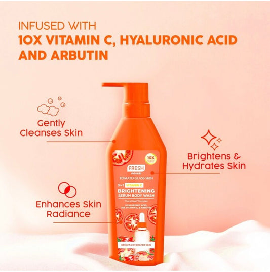 FRESH Skinlab Tomato Glass Skin 3-in-1 Brightening Serum Body Wash 500ml