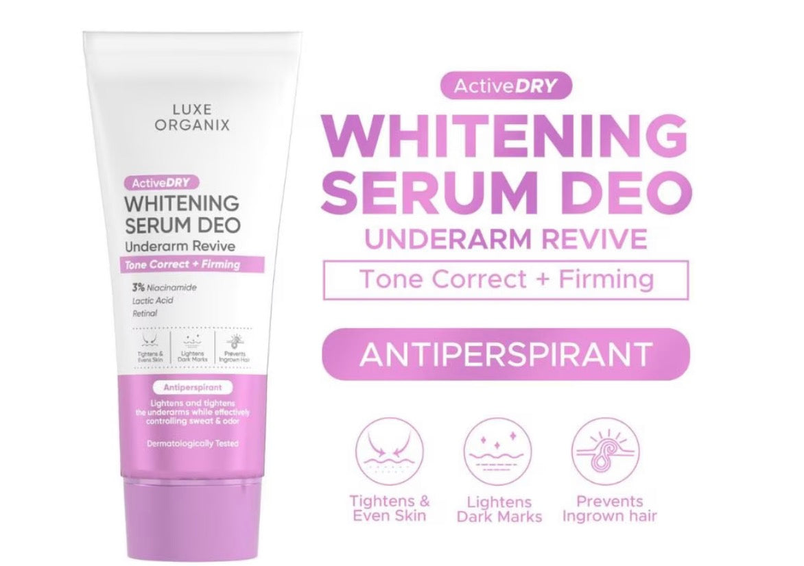 LUXE ORGANIX Active Dry Whitening Serum Deodorant Underarm Revive 50g