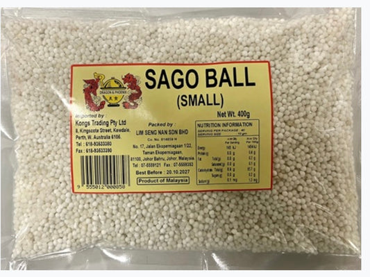 DRAGON PHEONIX SAGO SEED SMALL 400g (Tapioca Pearls)