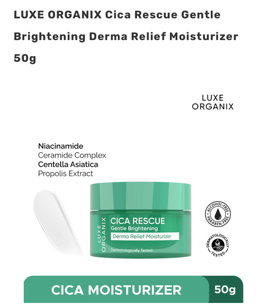 LUXE ORGANIX Cica Rescue Gentle Brightening Derma Relief Moisturizer 50g