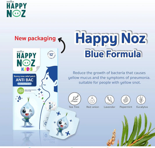 Happy Noz Organic Onion Sticker Patch For Kids - Anti Bac Blue 6/box