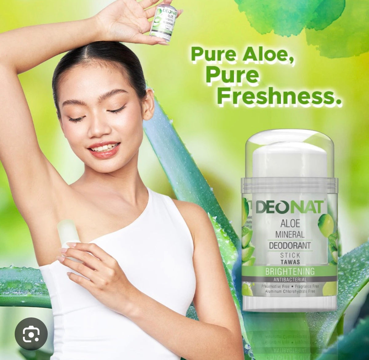 DEONAT Aloe Mineral Deodorant Stick Tawas 80g