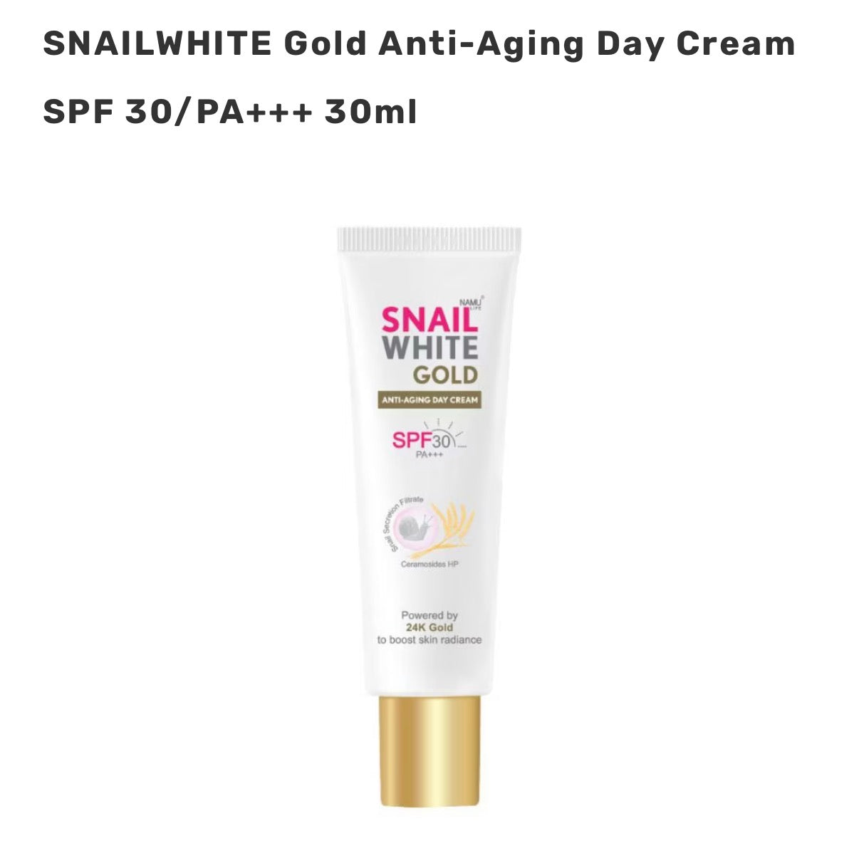 NAMU SNAILWHITE Gold Anti-Aging Day Cream SPF 30/PA+++ 30ml