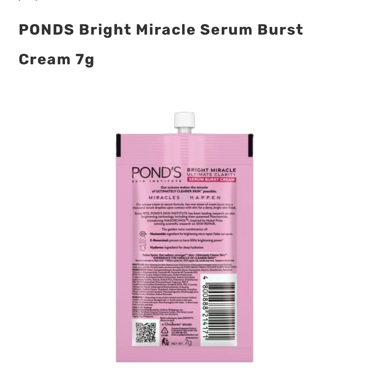 PONDS Bright Miracle Serum Burst Cream 7g