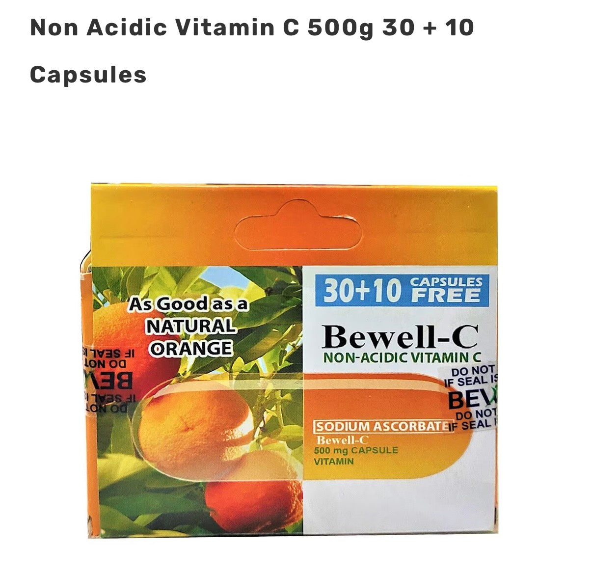 BEWELL C Vitamin C 500g 30 + 10 Capsules