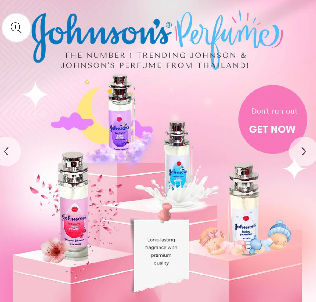 Johnsons Perfume Blue Milk + Rice Baby Powder