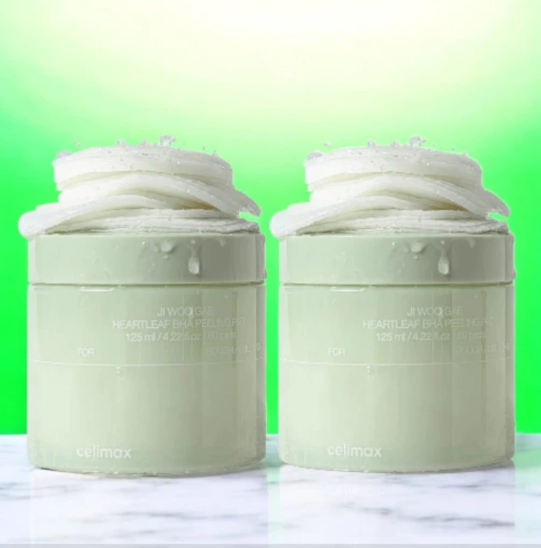CELIMAX JI WOO GAE HEARTLEAF BHA PEELING PAD 60 pads x 2