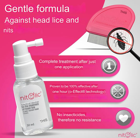 Nitolic Spray 50ml
with comb (Head Lice and Nits Treatment KIT) - NO BOX kit