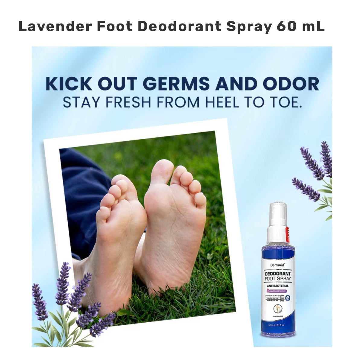 DERMAID Lavender Foot Deodorant Spray 60 mL