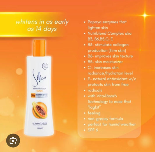 SILKA Whitening Lotion Papaya SPF6 300ml