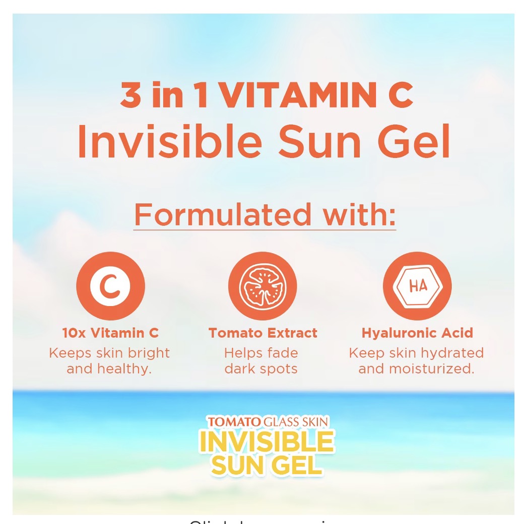 FRESH Skinlab Tomato Glass Skin 3 in 1 Vitamin C Invisible Sun Gel SPF 50 100ml