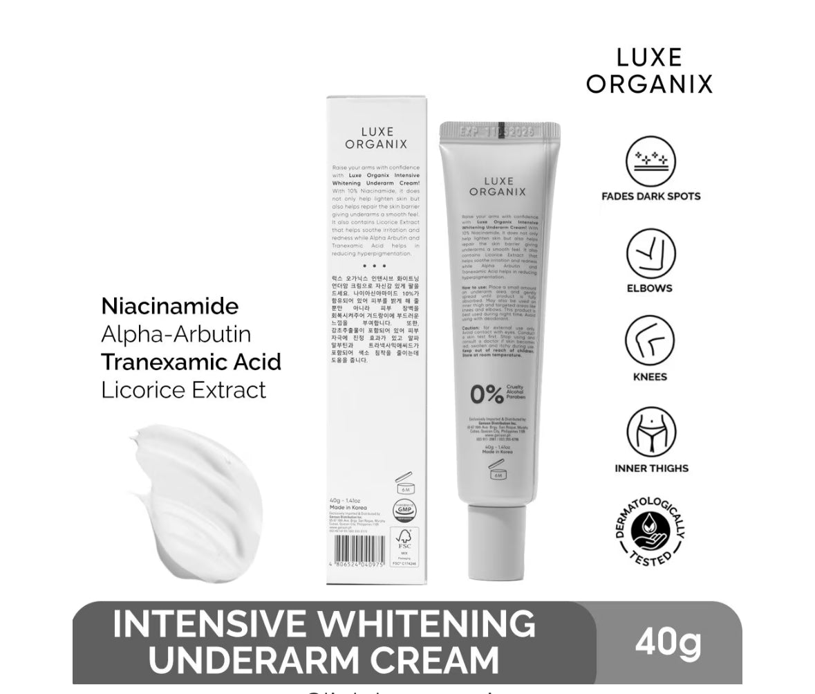 Luxe Organix Intensive Whitening Underarm Cream 10% Niacinamide 30g