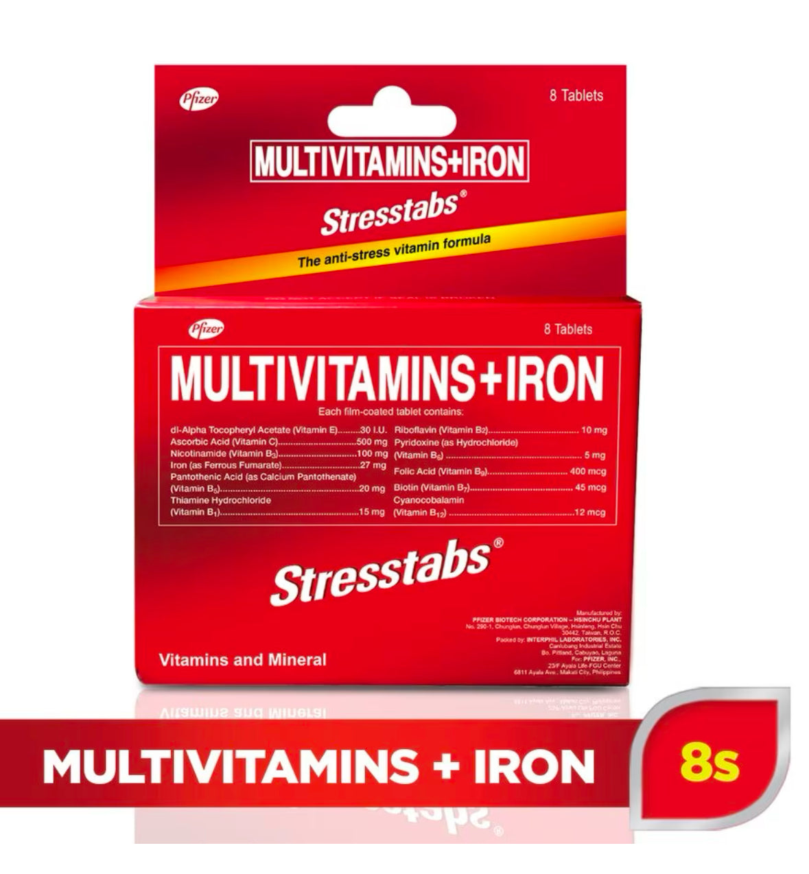 Stresstabs Multivitamins + Iron 8 Tablets