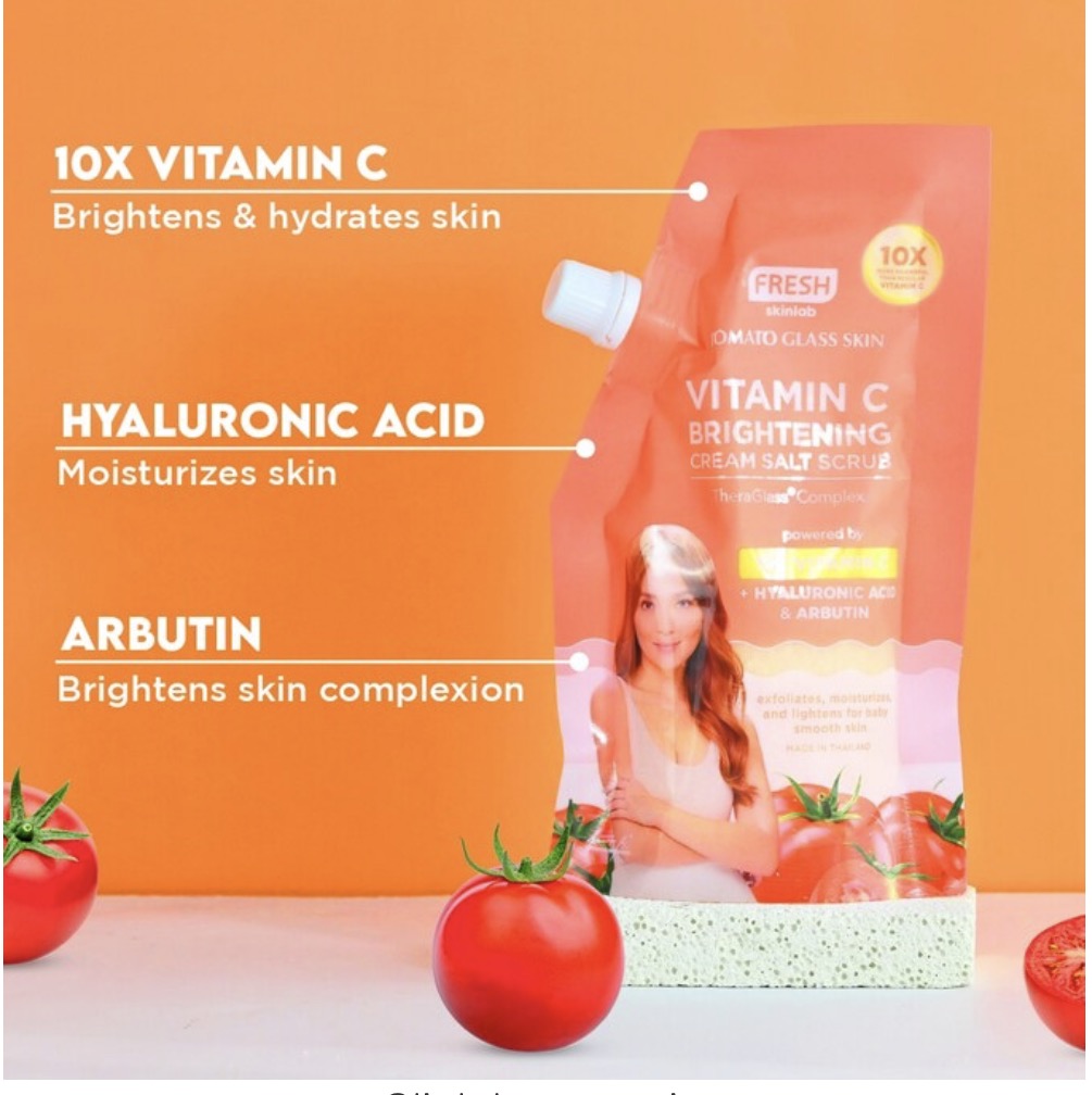 Fresh Skinlab Tomato Vitamin C Brightening Cream Salt Scrub 300g
