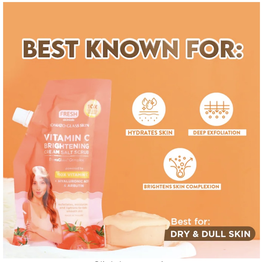 Fresh Skinlab Tomato Vitamin C Brightening Cream Salt Scrub 300g