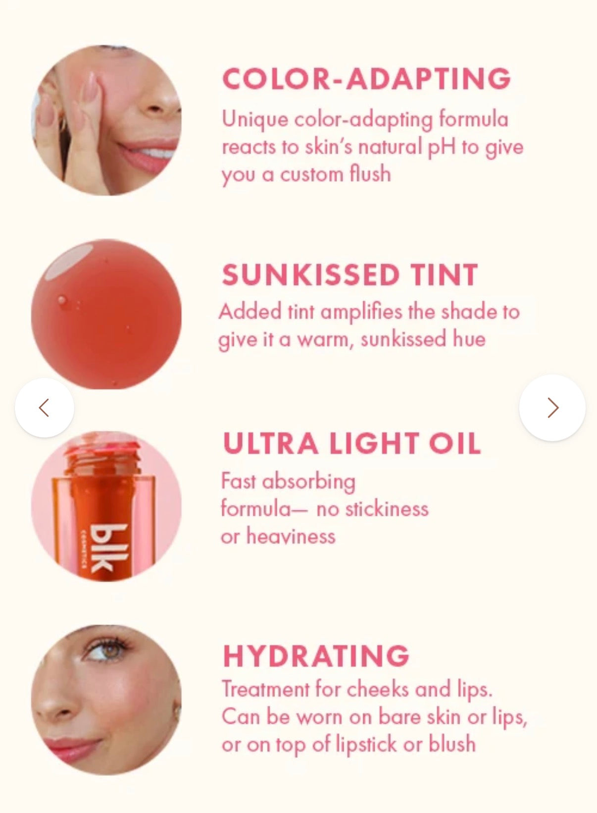 BLK COSMETICS FRESH COLOR LIP AND CHEEK OIL SUNKISSED SHADE