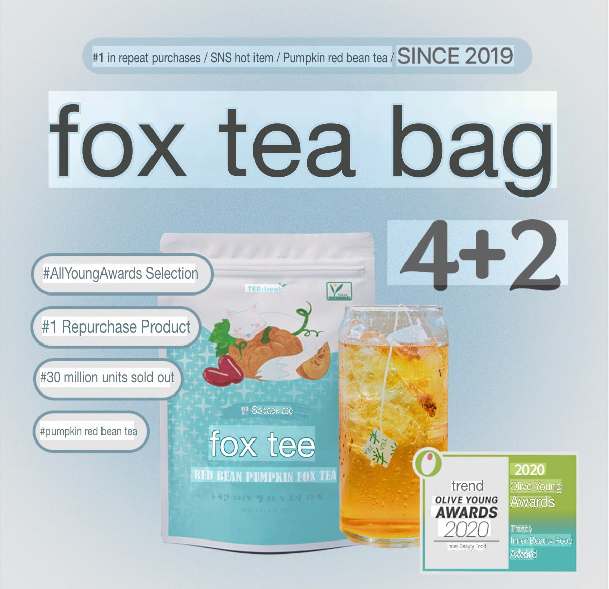 TEA TREAT RED BEAN PUMPKIN Fox Tea 22T 1.55gx20 bags - SALE‼️