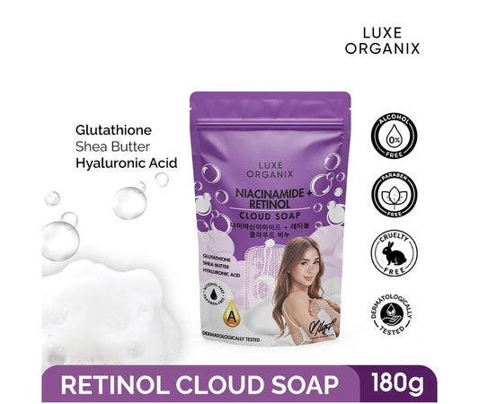 LUXE ORGANIX NIACINAMIDE + RETINOL CLOUD SOAP 180G