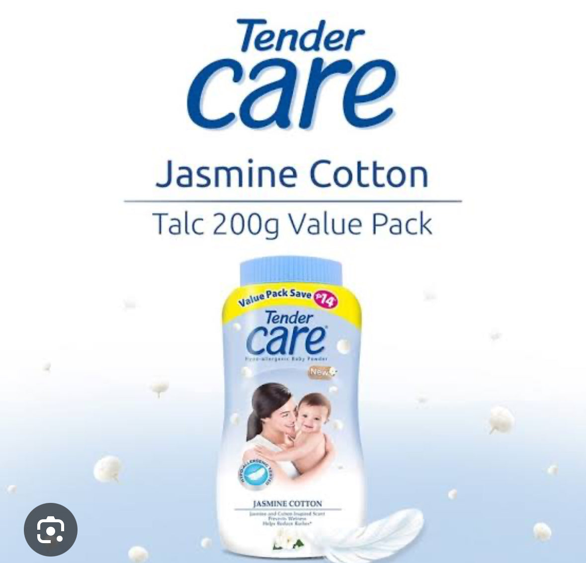 TENDER CARE
Classic Mild Hypo-Allergenic Baby Talc 200g