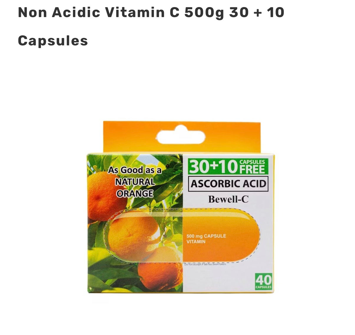 BEWELL C Vitamin C 500g 30 + 10 Capsules
