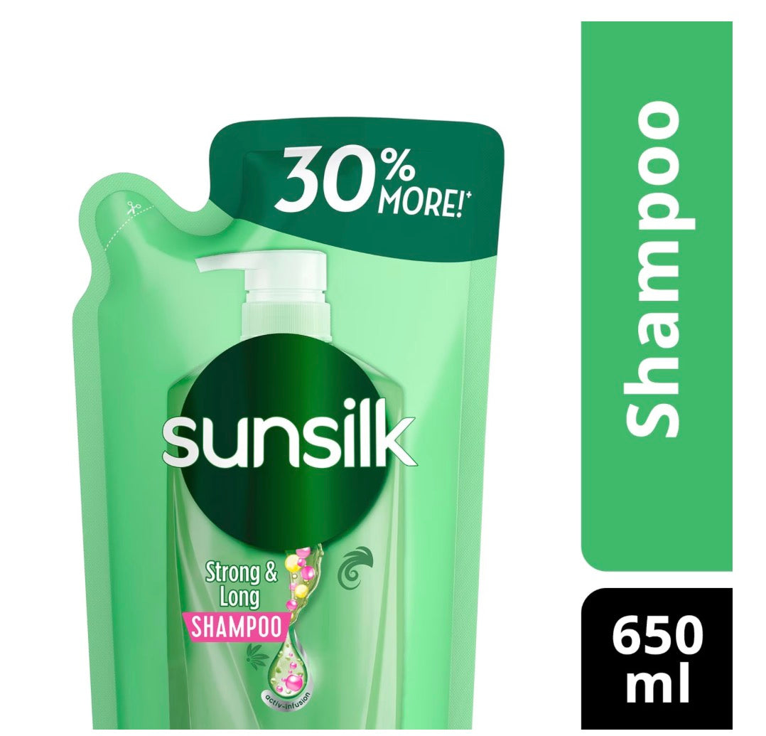 SUNSILK Shampoo Green Strong & Long 650mL - Refill Pack