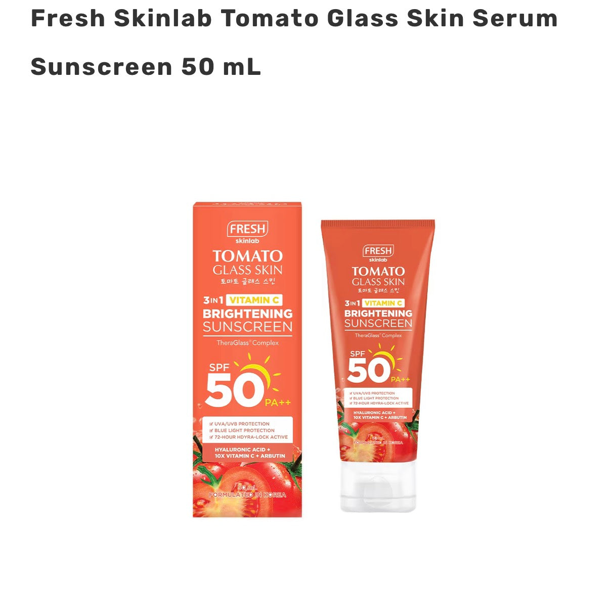 Fresh Skinlab Tomato Glass Skin Serum Sunscreen 50 mL