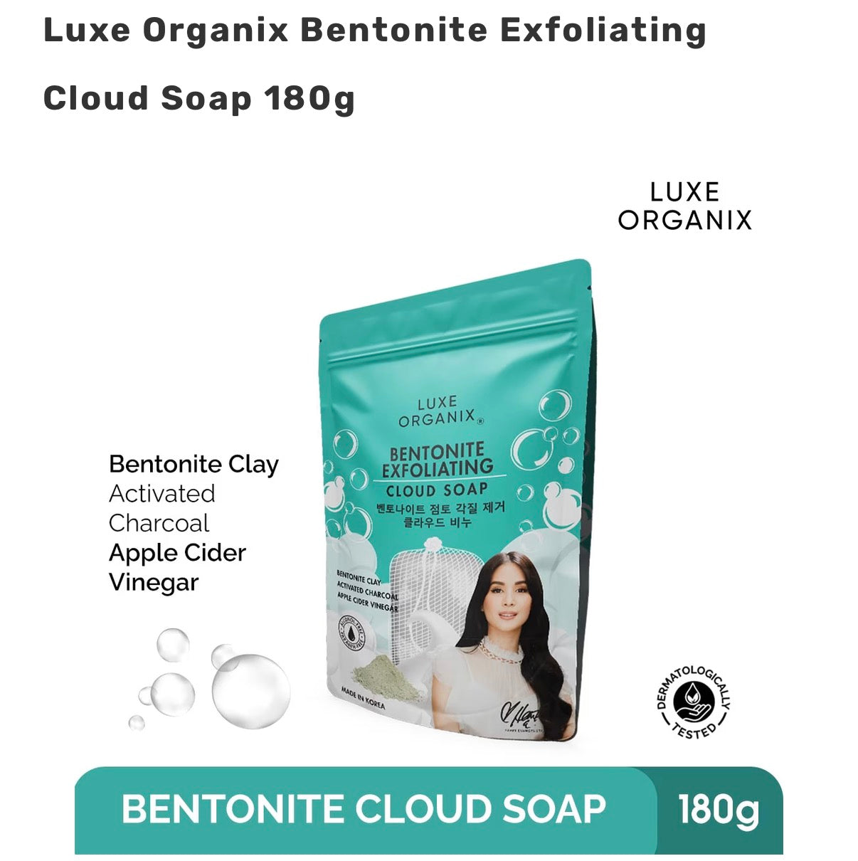 Luxe Organix Niacinamide + Bentonite Exfoliating Cloud Soap 180g