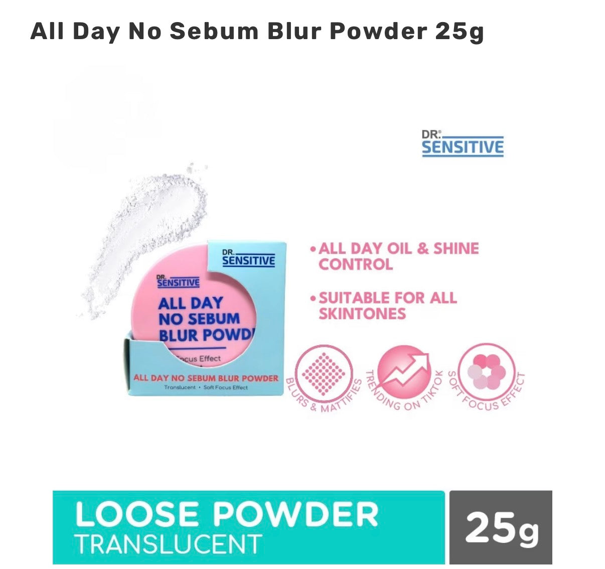 DR SENSITIVE All Day No Sebum Blur Powder 25g