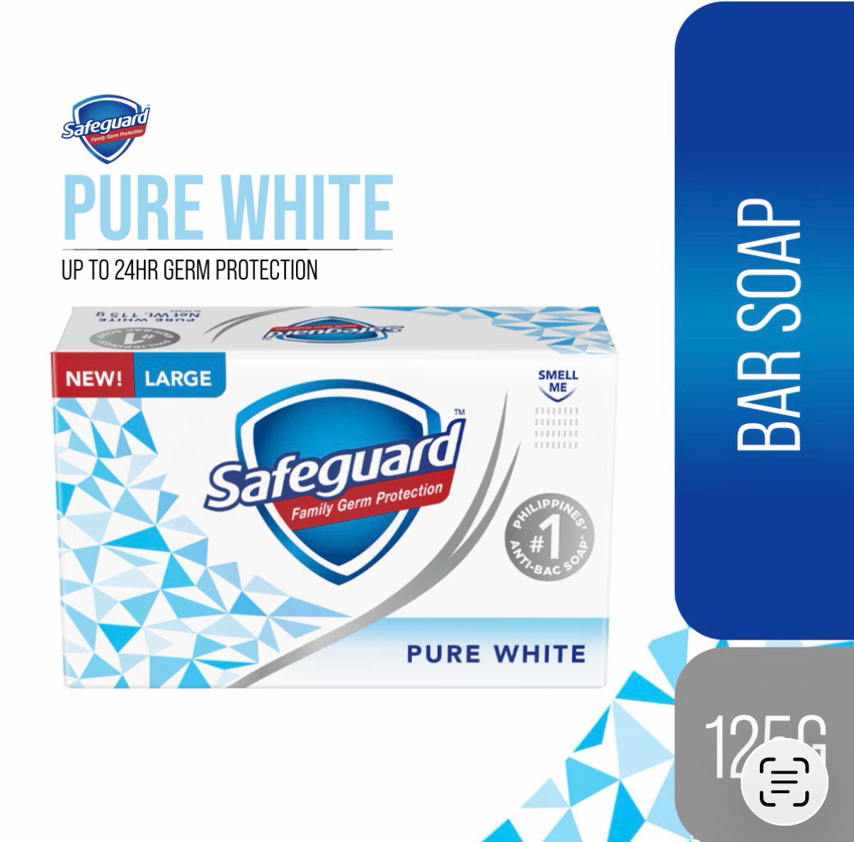SAFEGUARD SOAP PURE WHITE 125G