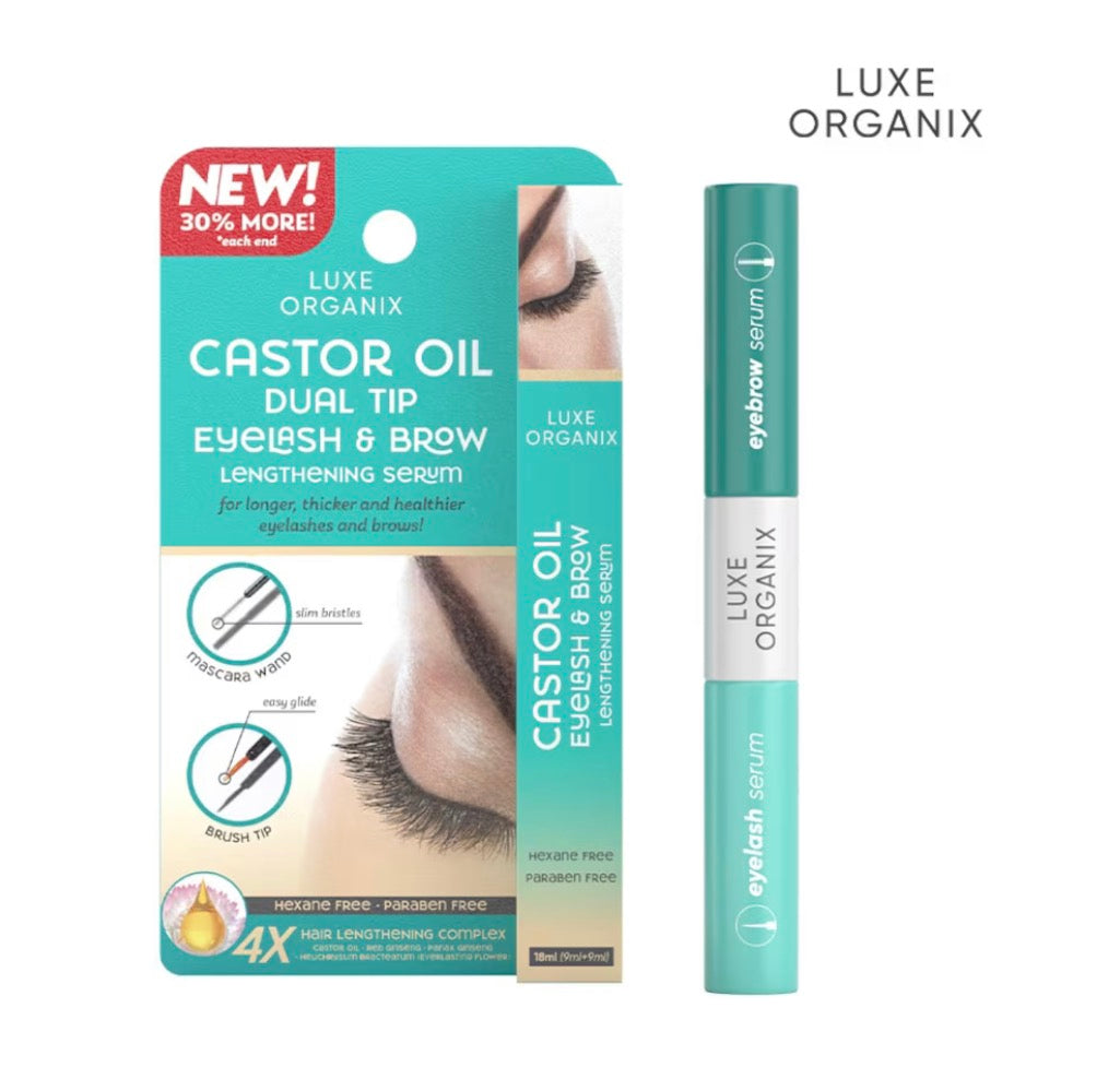 Luxe Organix Castor Oil DUAL TIP EYELASH & BROW LENGTHENING Serum 18ML
