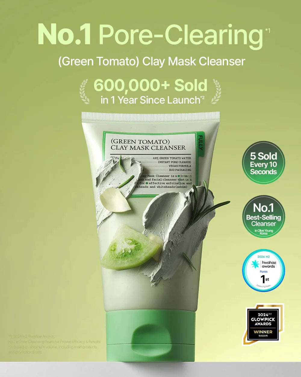 FULLY GREEN TOMATO VEGAN CLAY PACK CLEANSER